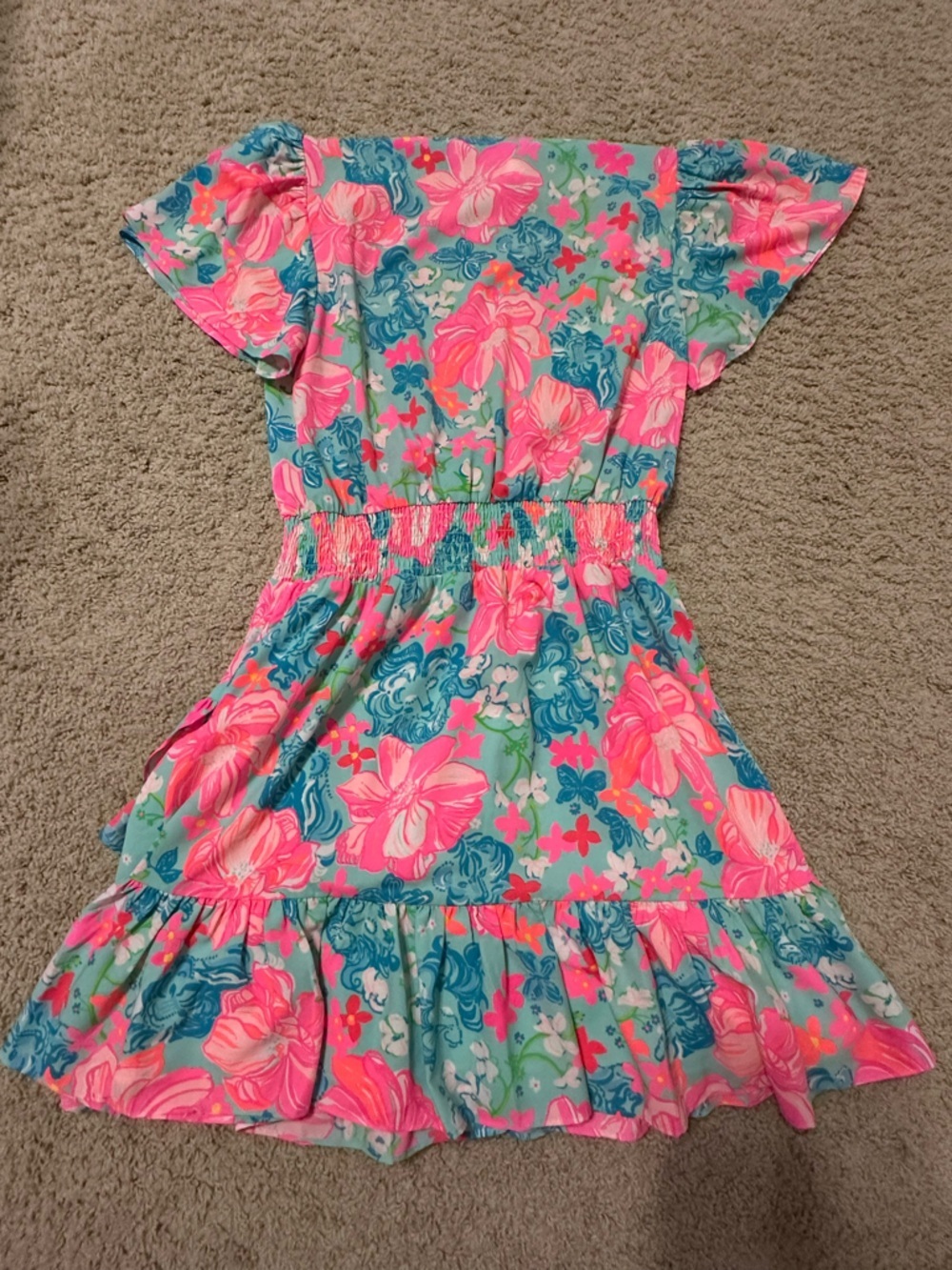 Lilly Pulitzer Maryann Surf Blue Luscious Lions Fit Flare Dress - Picture 6 of 6